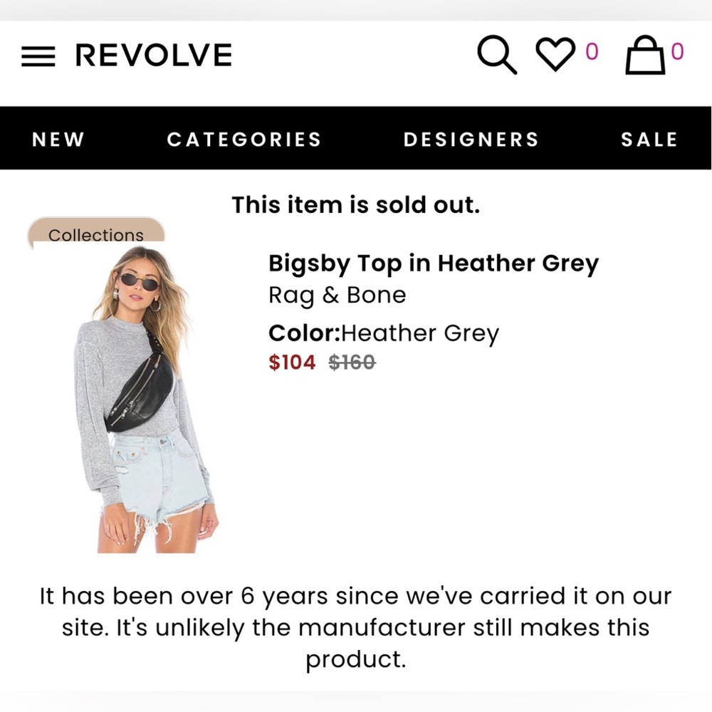 Rag & Bone Bigsby Long Sleeve Mock Neck Top in Heather Grey Size XS NWT $160.00 - Picture 12 of 13